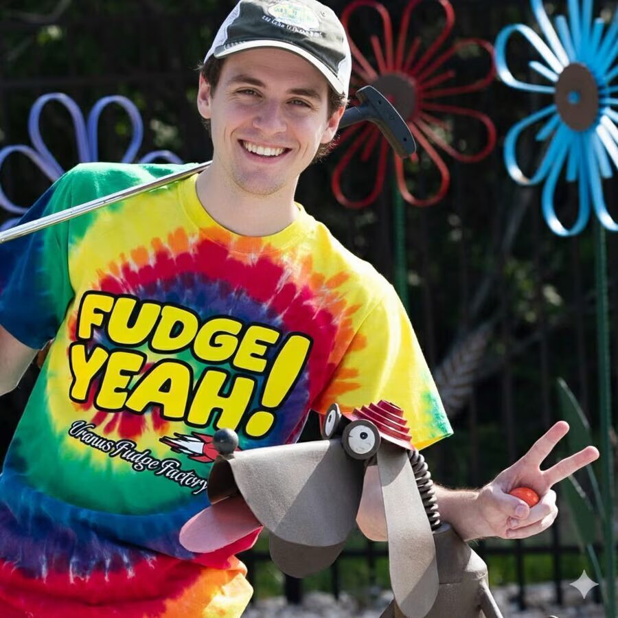 Putt Pirates mini-golf course with a water feature and rocky landscape.