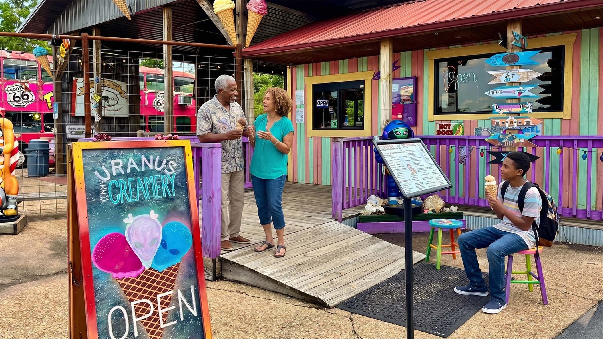The Uranus Ice Cream Co. stand at Uranus in St. Robert, Missouri
