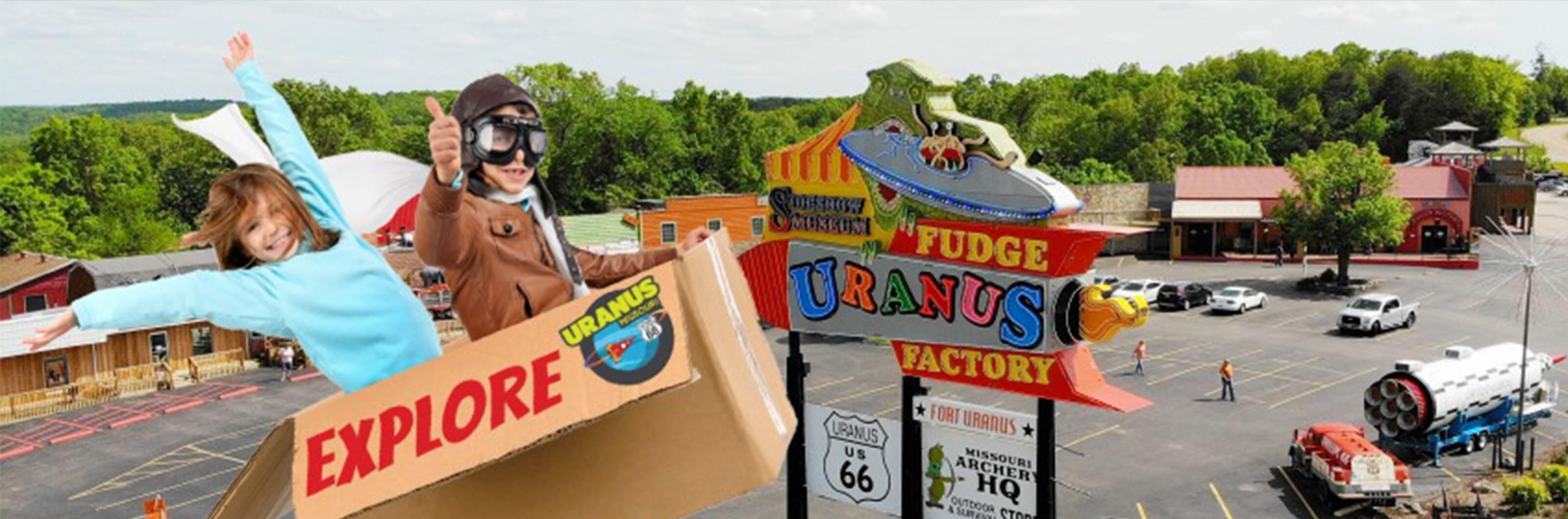 Uranus Fudge Factory storefront – Anderson, Indiana