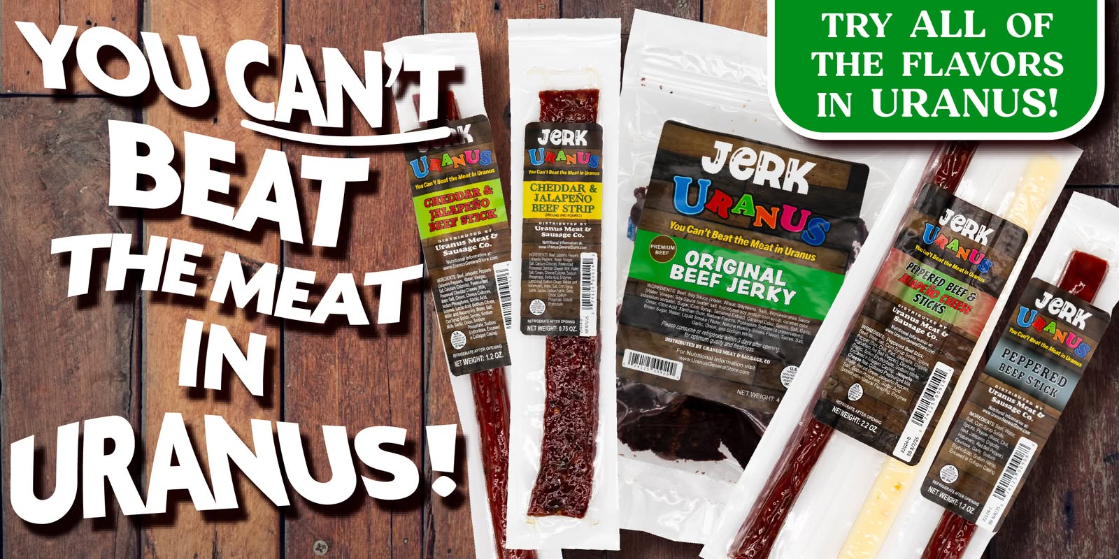 Assorted Uranus Fudge Factory Beef Jerky