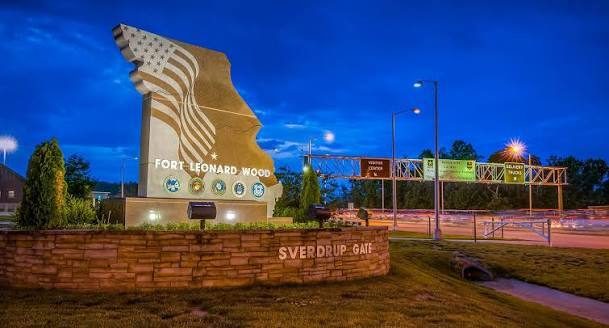 Entrance Sign to Fort Leonard Wood in Pulaski County, Missouri