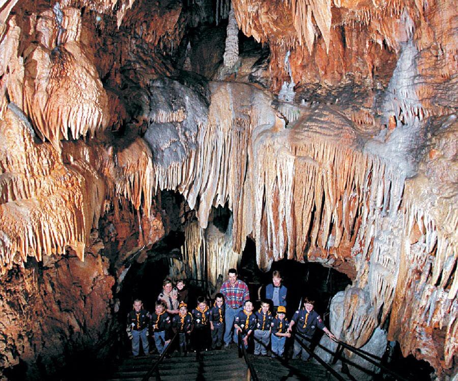 An interior shot of the Meramec Caverns in Missouri