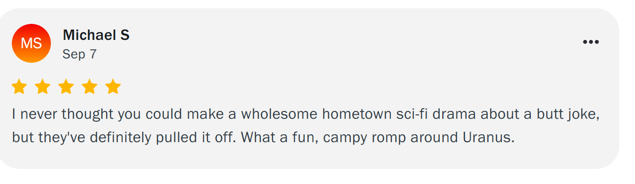 Screenshot of an IMDB review of Uranus Attacks