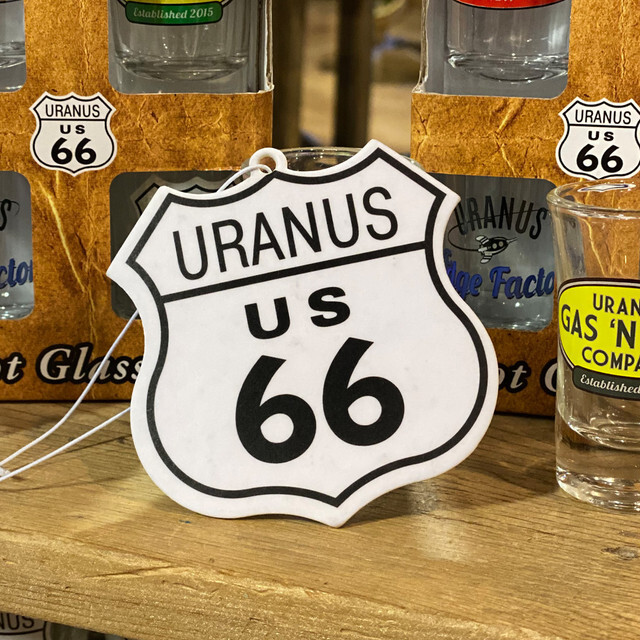 Uranus Route 66 air freshener with the New Car Smell