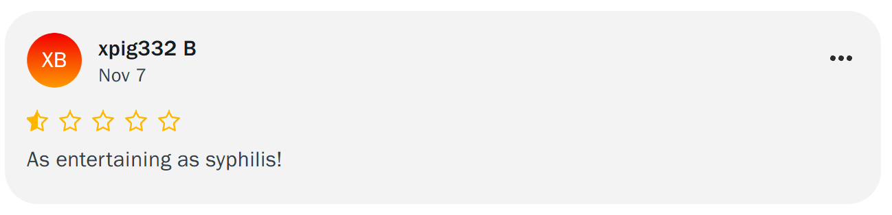 Screenshot of an IMDB review of Uranus Attacks